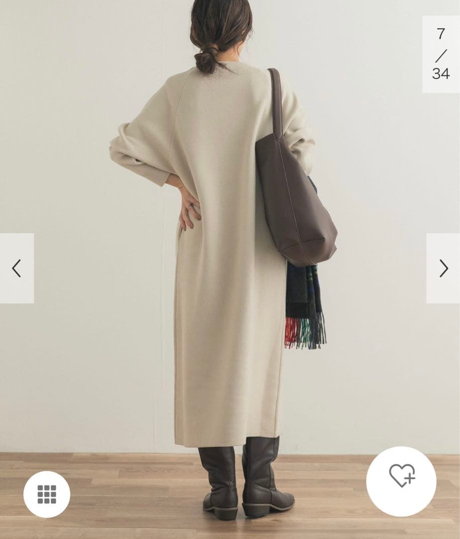 新品タグ付◆ L/BEG DOORS スウェットライクニットワンピース