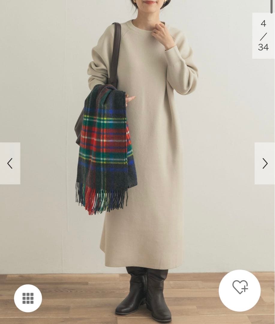 新品タグ付◆ L/BEG DOORS スウェットライクニットワンピース