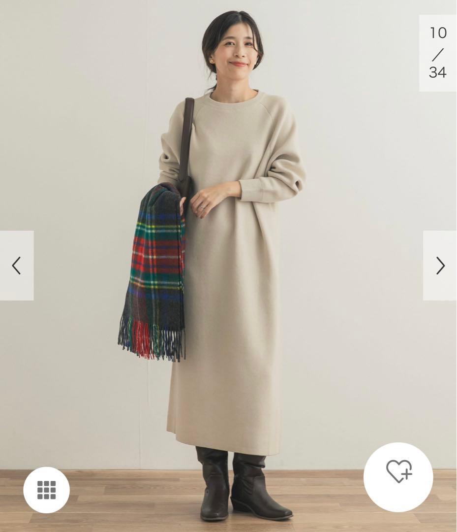 新品タグ付◆ L/BEG DOORS スウェットライクニットワンピース