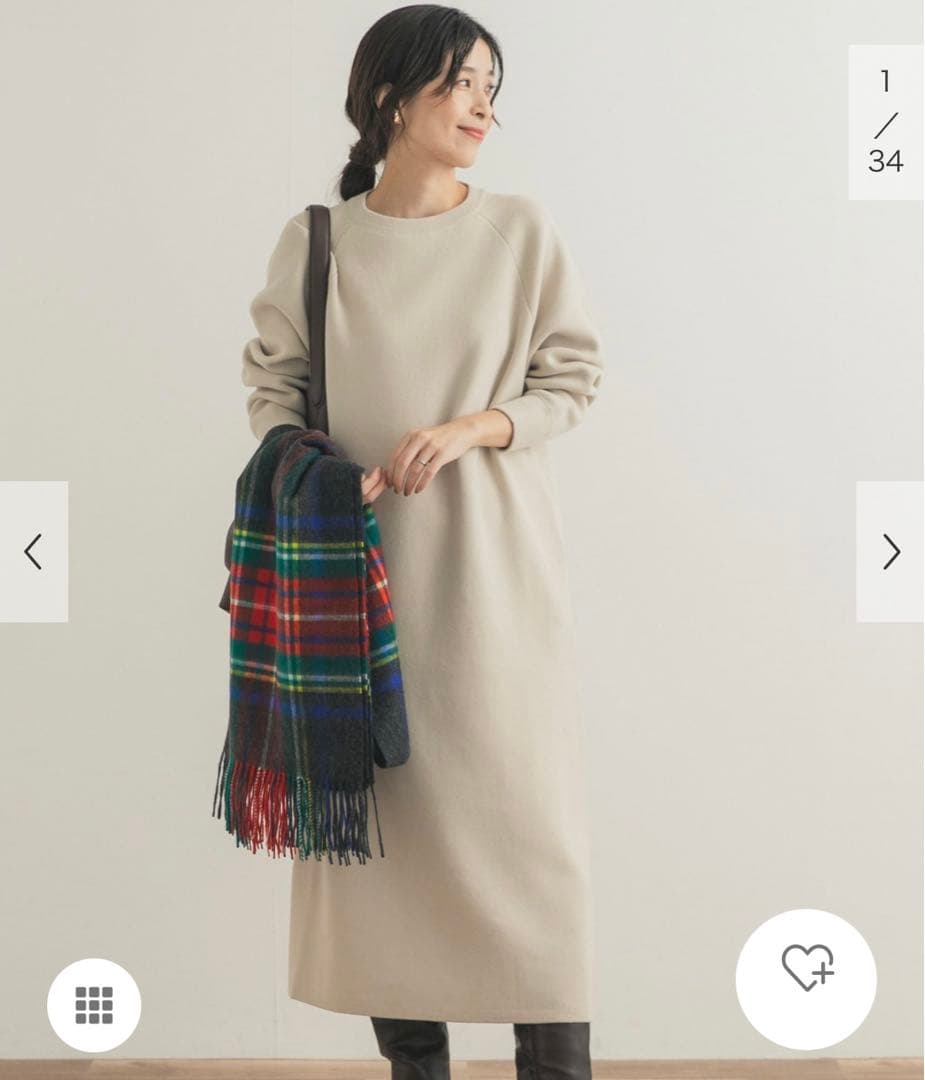 新品タグ付◆ L/BEG DOORS スウェットライクニットワンピース