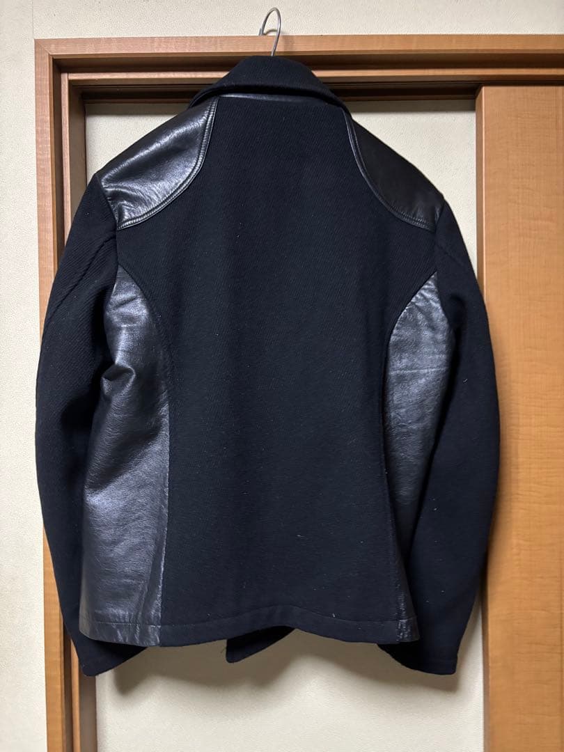 レッドムーン　日本製　レザー　ウールコート　42