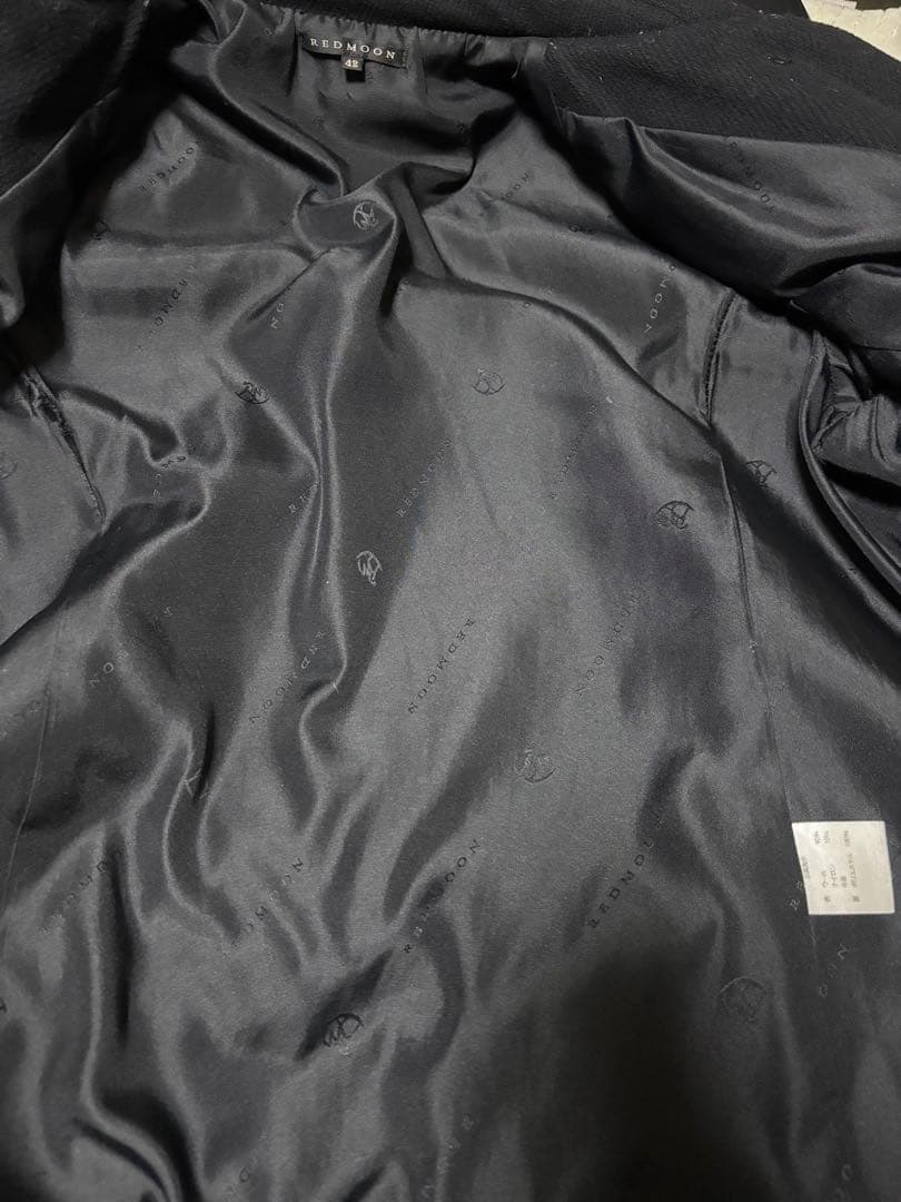レッドムーン　日本製　レザー　ウールコート　42
