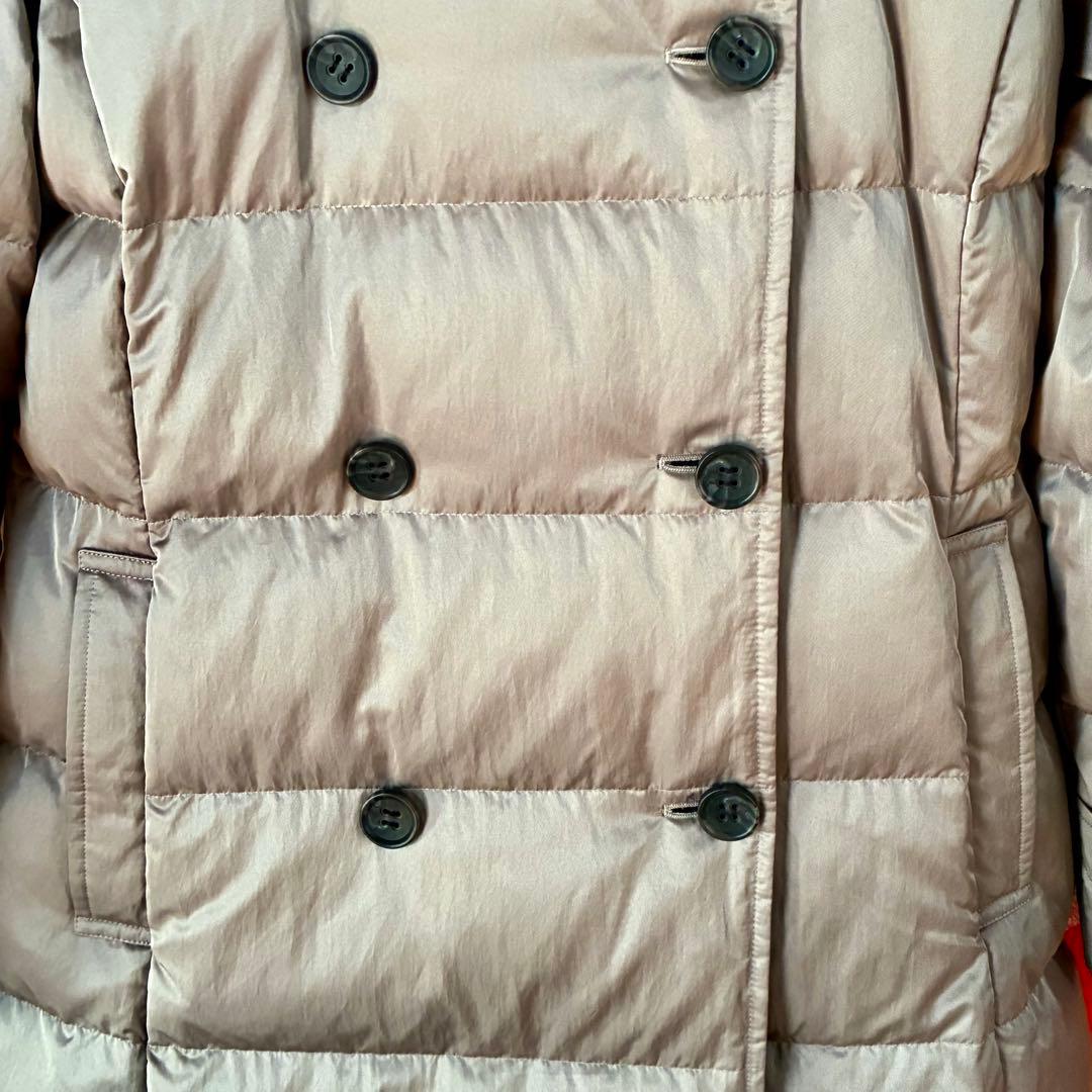 セオリーリュクス ダブルブレスト ダウンロングコート 40 グレージュ