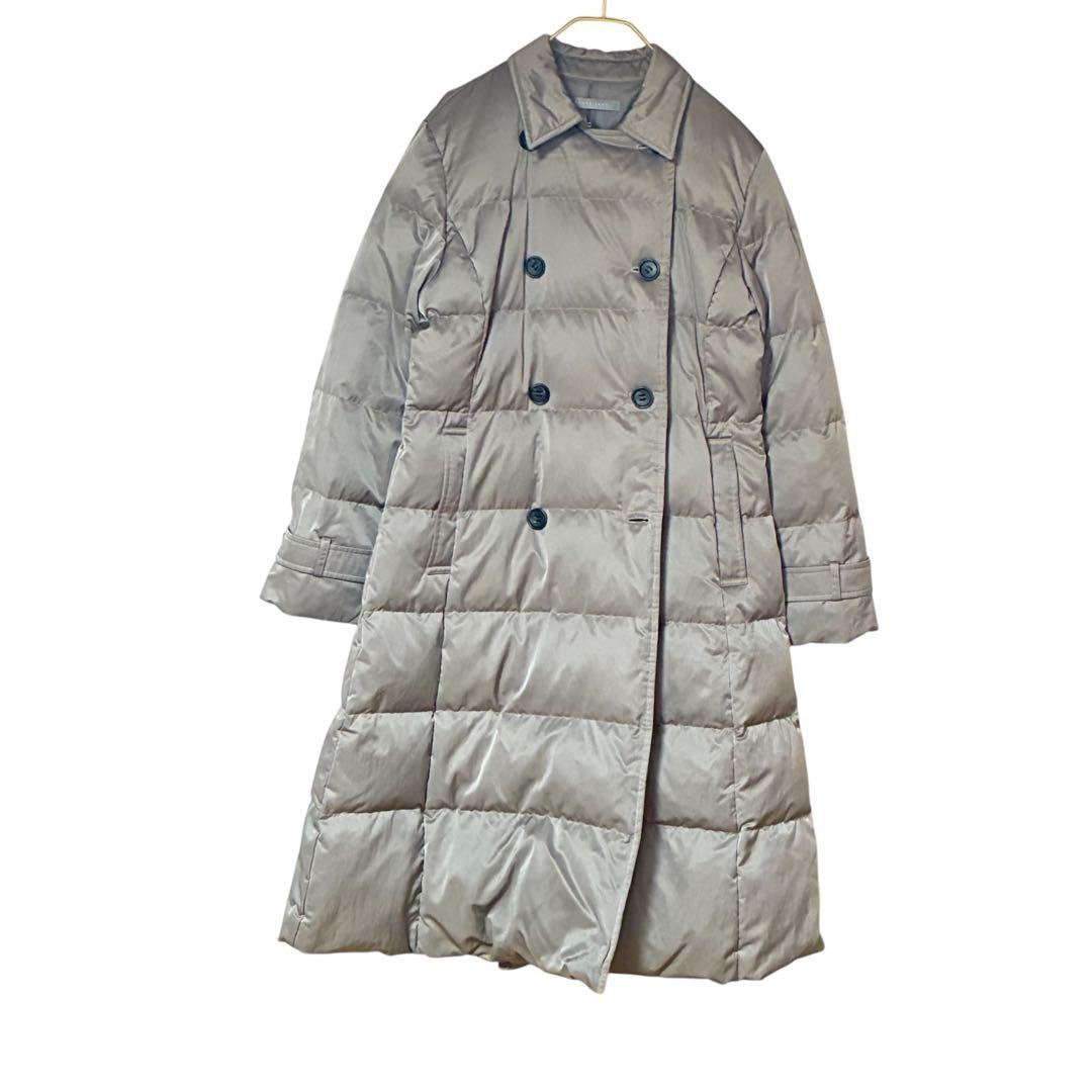 セオリーリュクス ダブルブレスト ダウンロングコート 40 グレージュ
