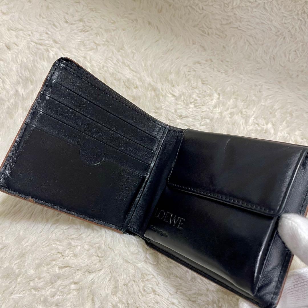 箱付き LOEWE ロエベ パズル バイフォールド 二つ折り財布 ブラック
