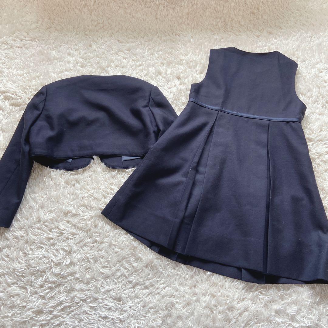 美品完品　ファミリア　現行と同デザイン　お受験スーツ　アンサンブル　110 紺