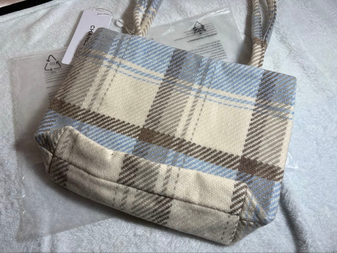 CHANEL ツイードトートバッグ　シフォン ブルー