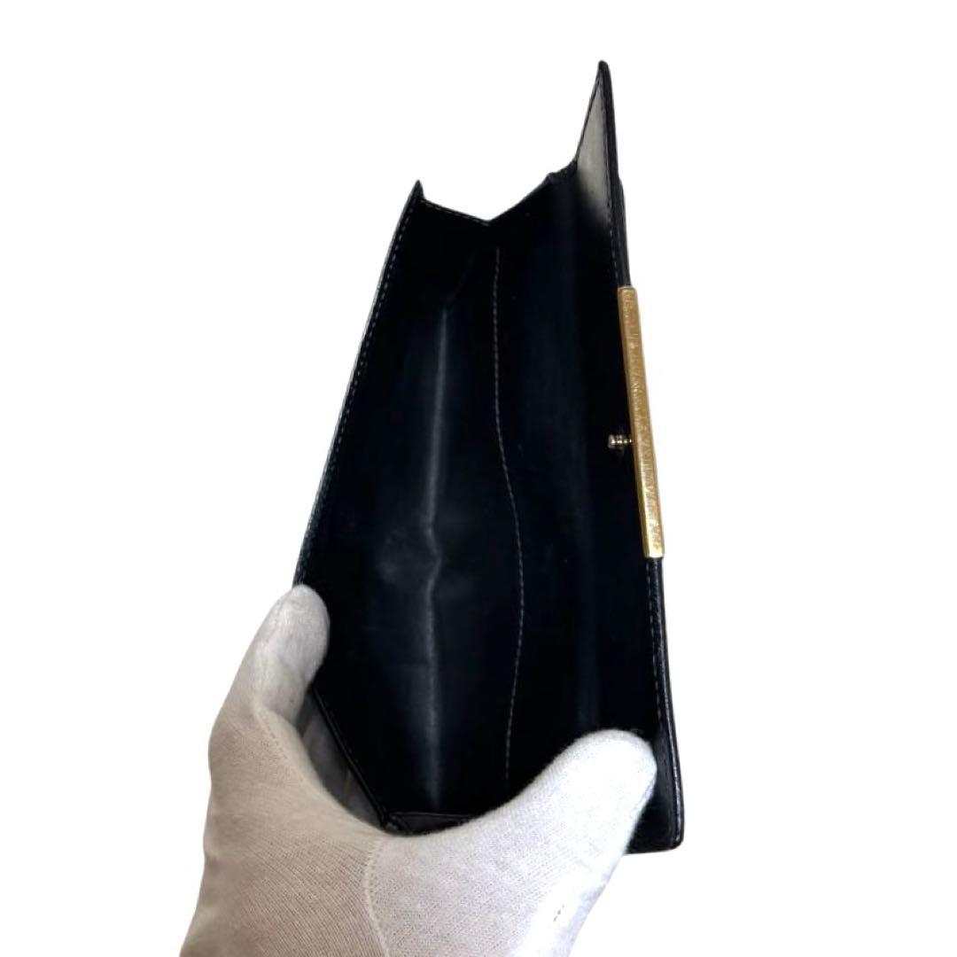 人気　グッチ　長財布　GGシマ　レザー　ブラック　GG柄　Wホック　ロゴプレート