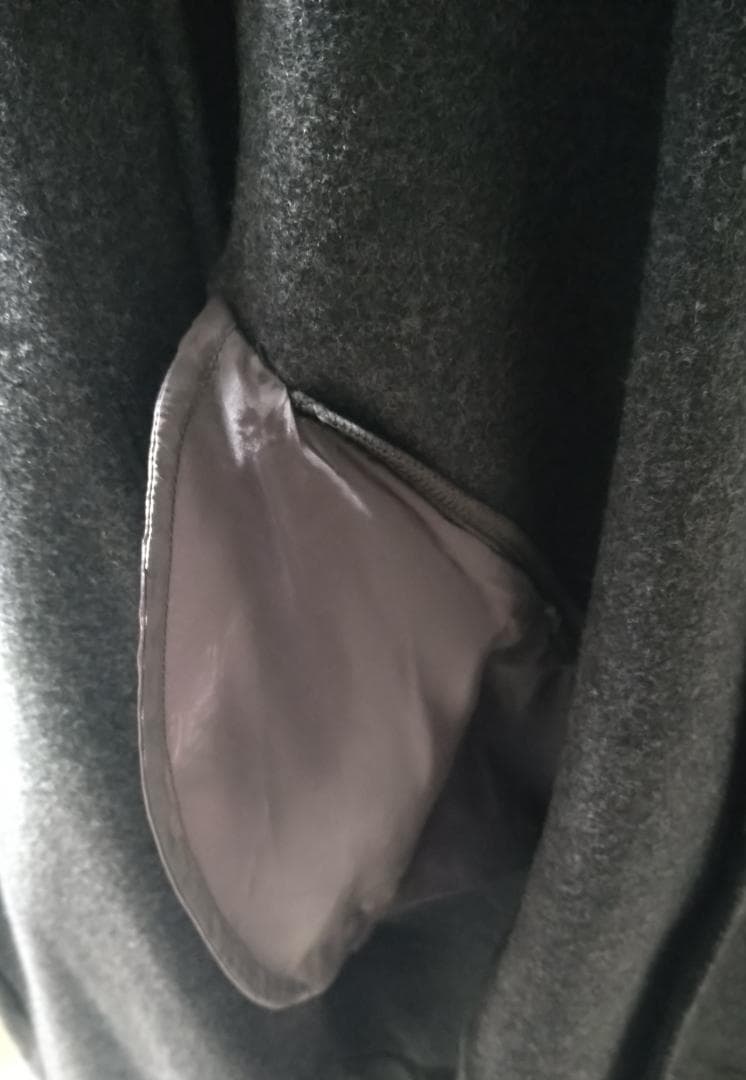 no control air ウールノーカラーコート グレー M ネストローブ