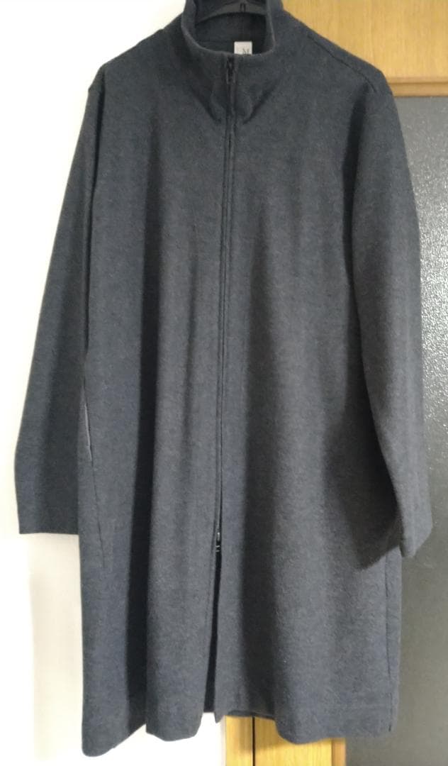 no control air ウールノーカラーコート グレー M ネストローブ