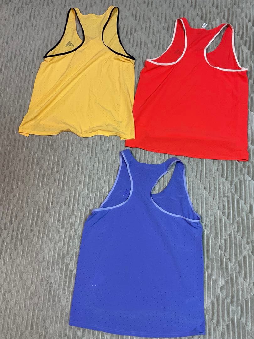 アディゼロ シングレットランニング 陸上用シャツ 3枚セットLサイズ