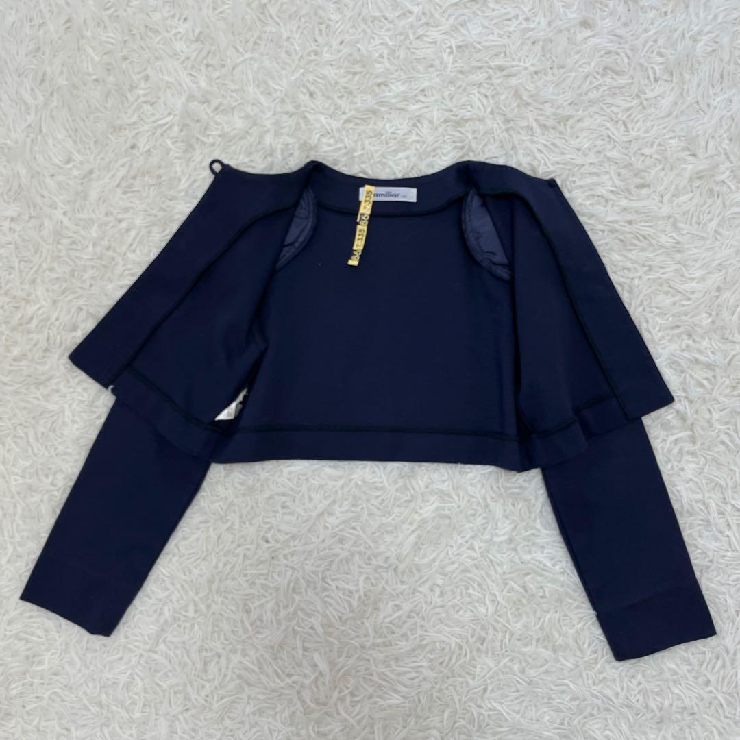 美品✨ファミリア　フォーマルアンサンブル130白襟ワンピース　ボレロ卒園式入学式