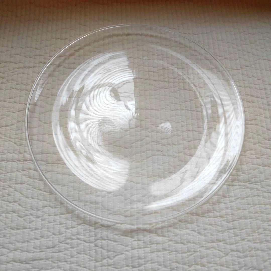 ガラスプレート　蠣崎マコト　透明ガラス皿 円形