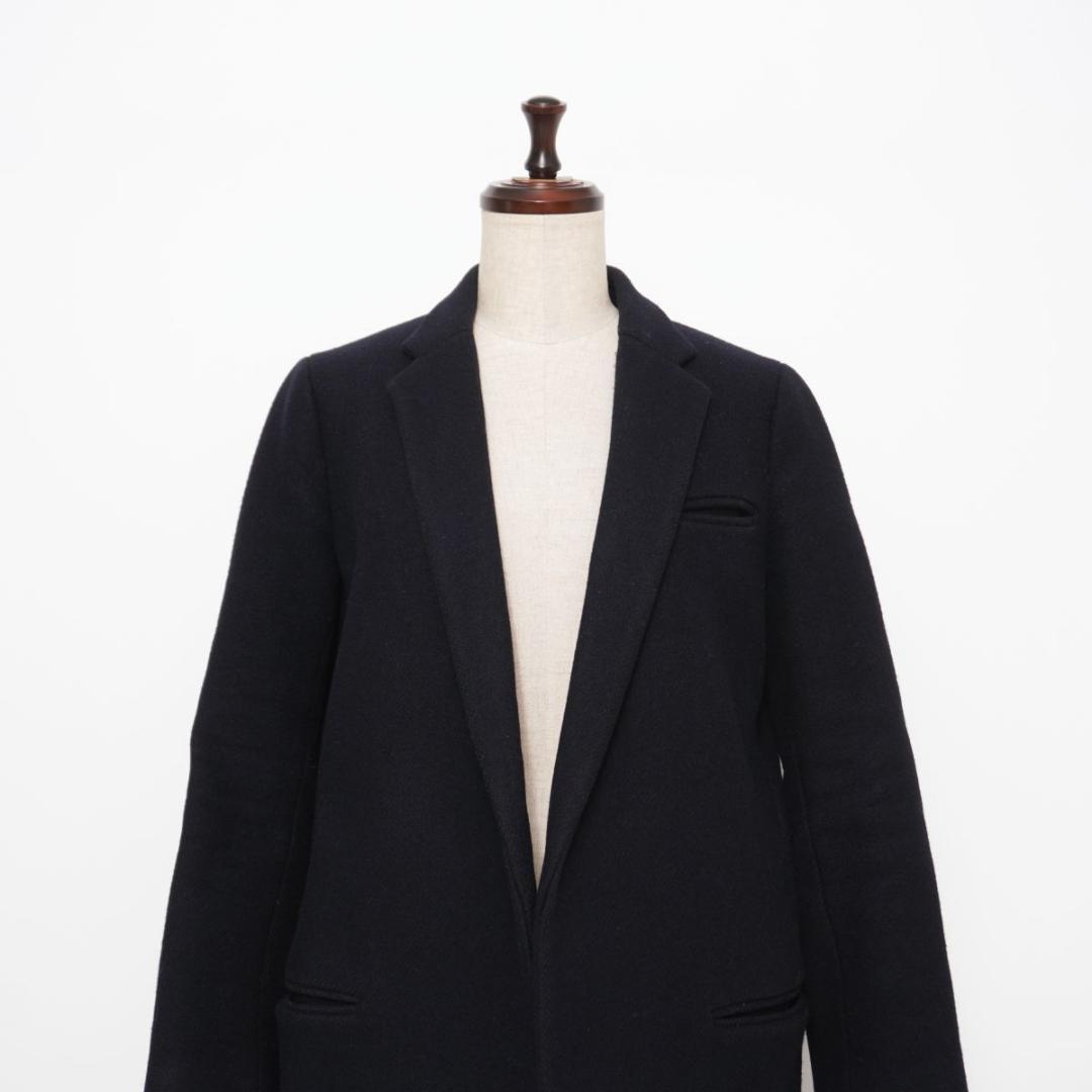 SEA ウールガウンコート ロング丈 ブラック サイズF*KD215