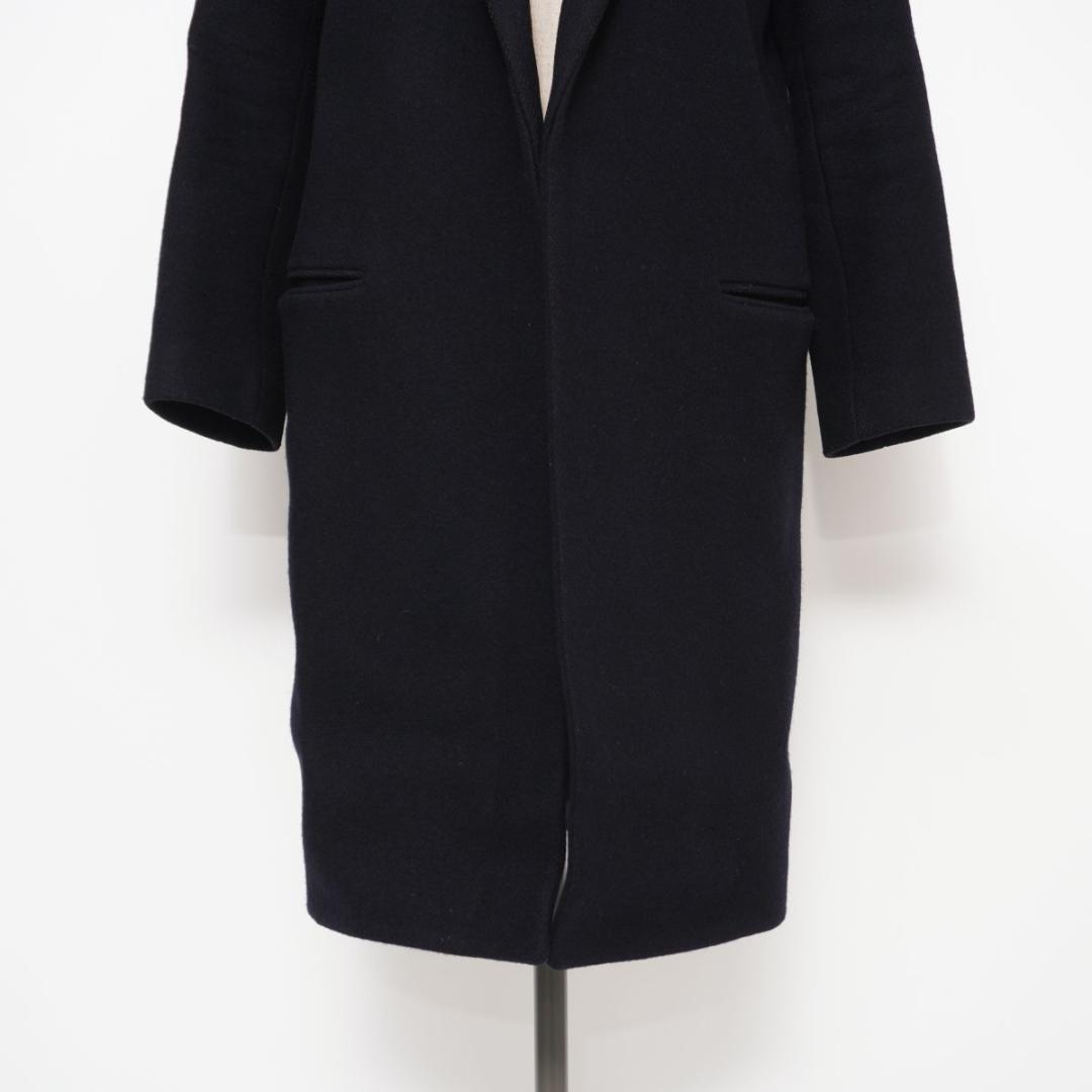 SEA ウールガウンコート ロング丈 ブラック サイズF*KD215