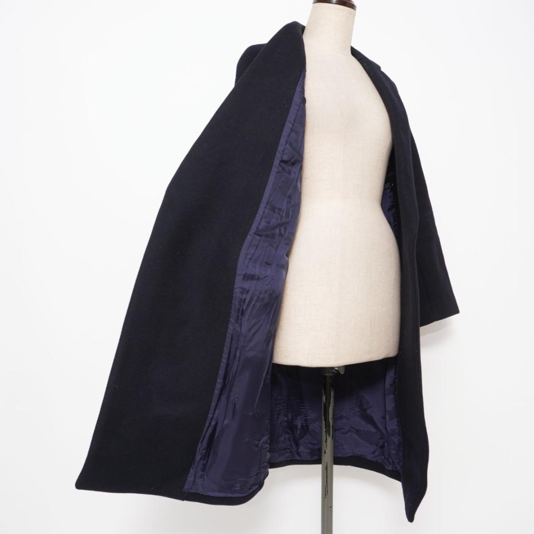 SEA ウールガウンコート ロング丈 ブラック サイズF*KD215