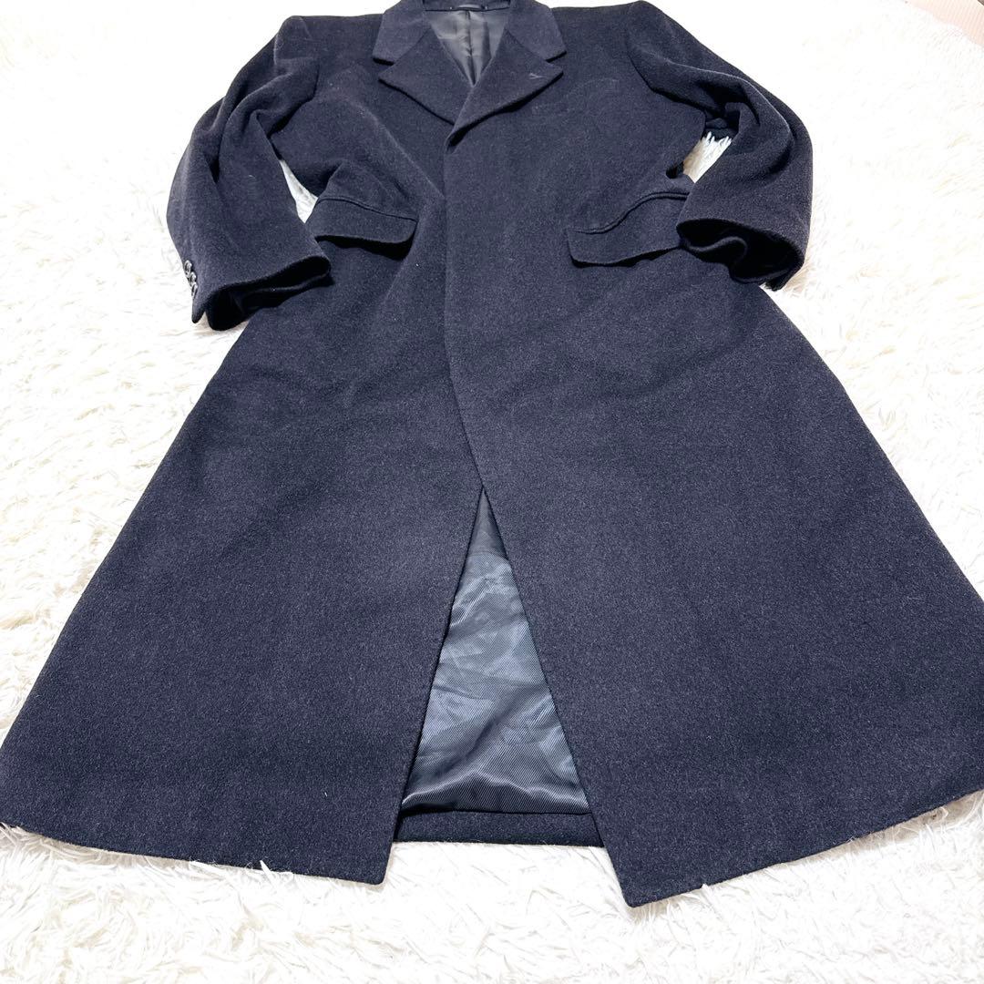 vintage チェスターコート XL カシミヤ混　90s ロング丈　未使用級