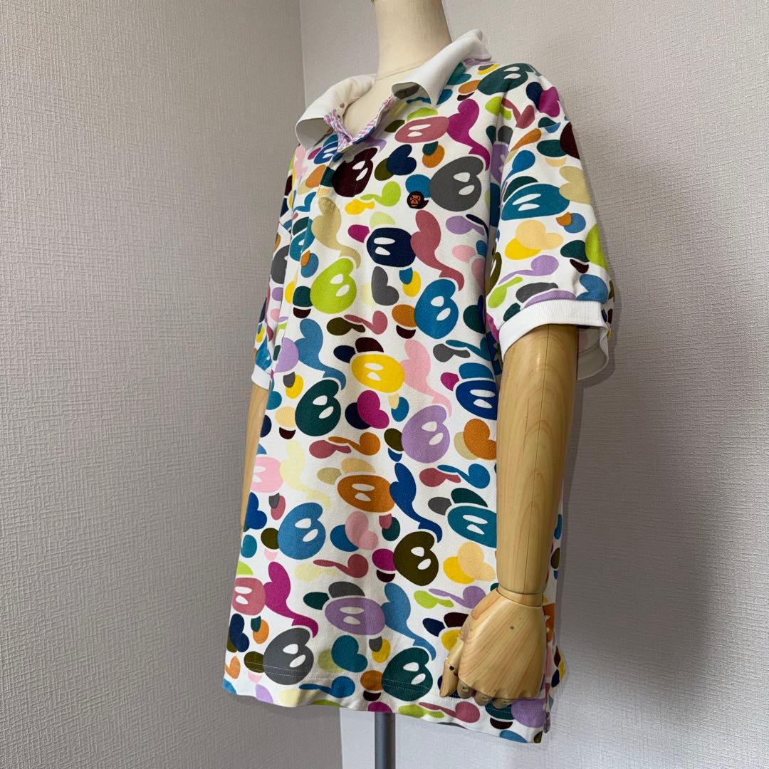 激レア APE BABY MILO エイプ ベビー ミロ 総柄 ポロシャツ M