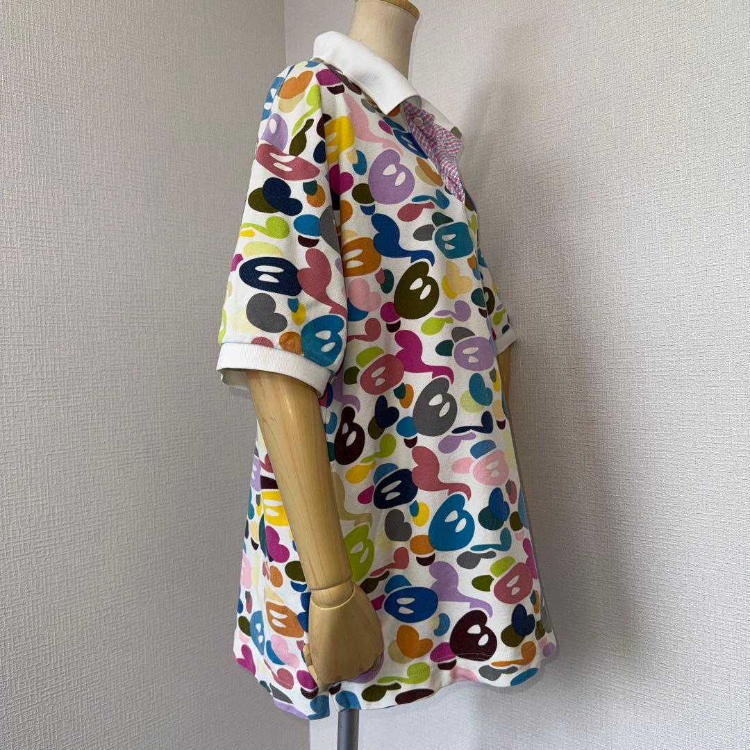 激レア APE BABY MILO エイプ ベビー ミロ 総柄 ポロシャツ M