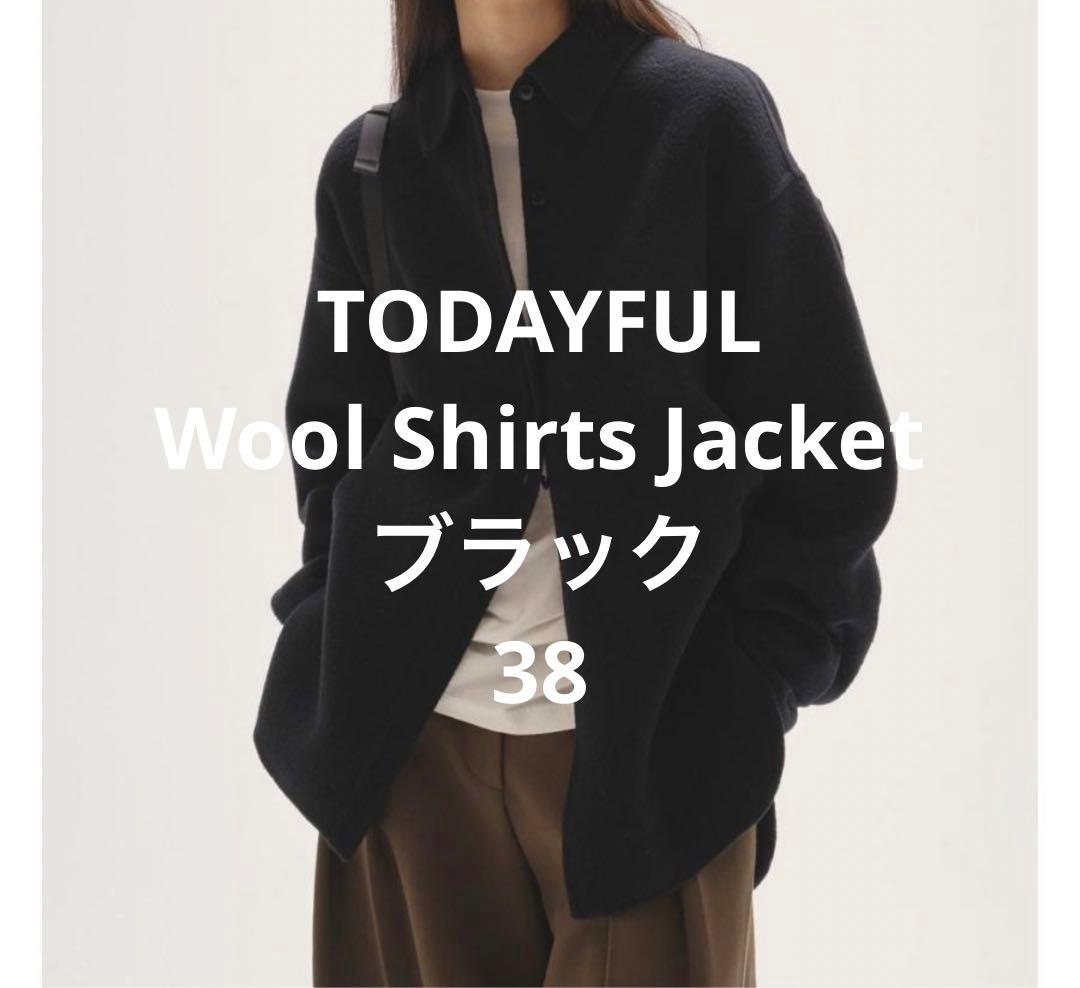 TODAYFUL Wool Shirts Jacket ブラック　38