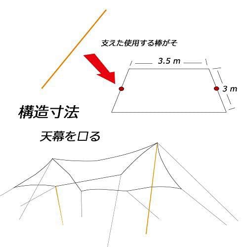 Desert Walker超軽量タープとFIELDOOR アルミポール 2本