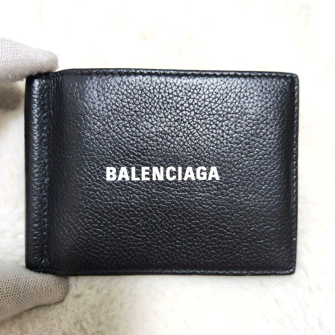 ✨極美品✨バレンシアガ　マネークリップ　ブラック　レザー　二つ折り