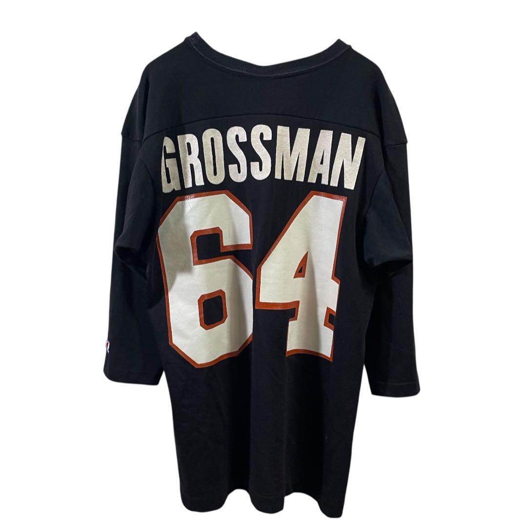 70s champion フットボールシャツ　ブラック　パータグ　M