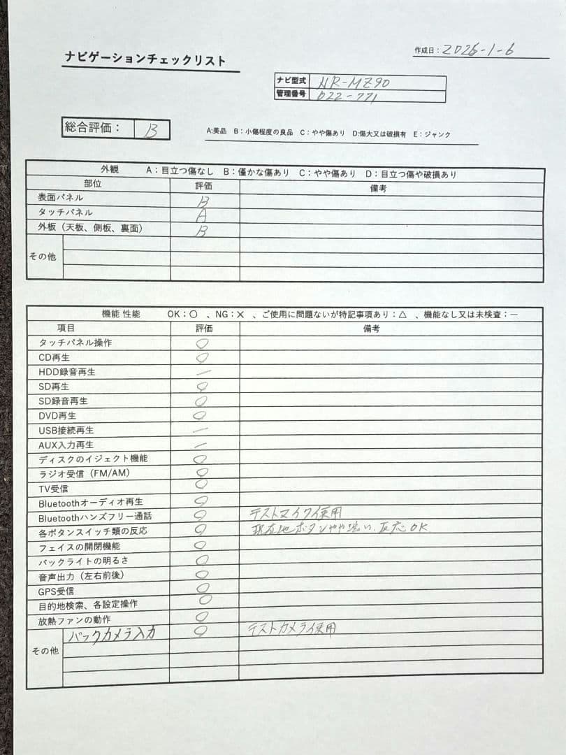 タッチ新品★三菱電機 NR-MZ90 BT対応・DVD再生・地デジTV★動作良好