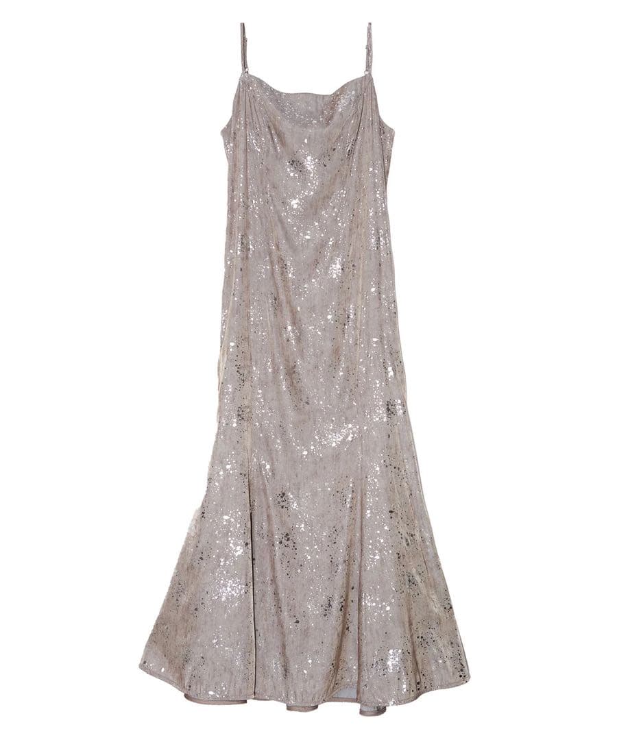 Leja チュールフリルボレロペイントマーメイドドレス グレー　S