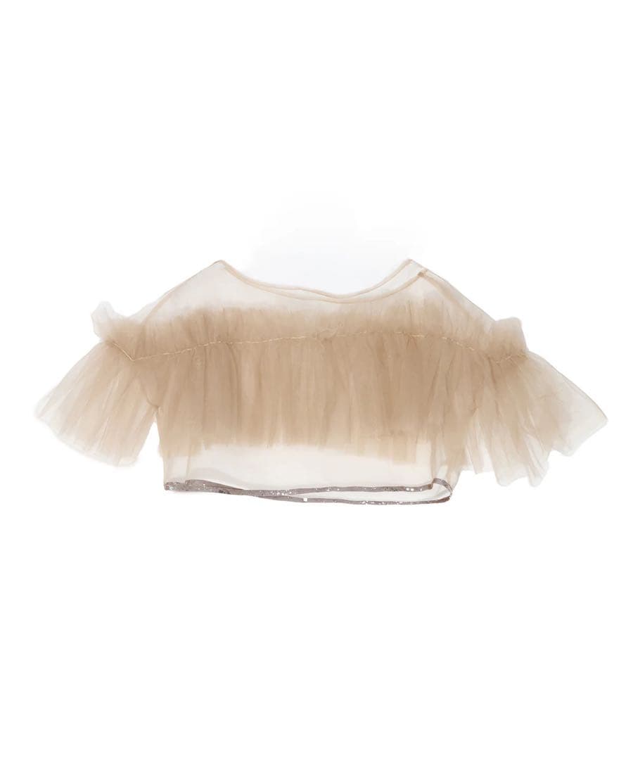 Leja チュールフリルボレロペイントマーメイドドレス グレー　S