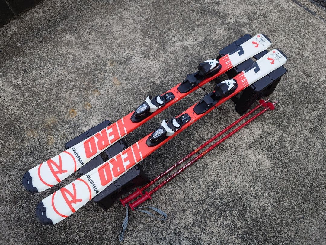 スキー ROSSIGNOL HERO J 130cm + SINANO Pole95cm