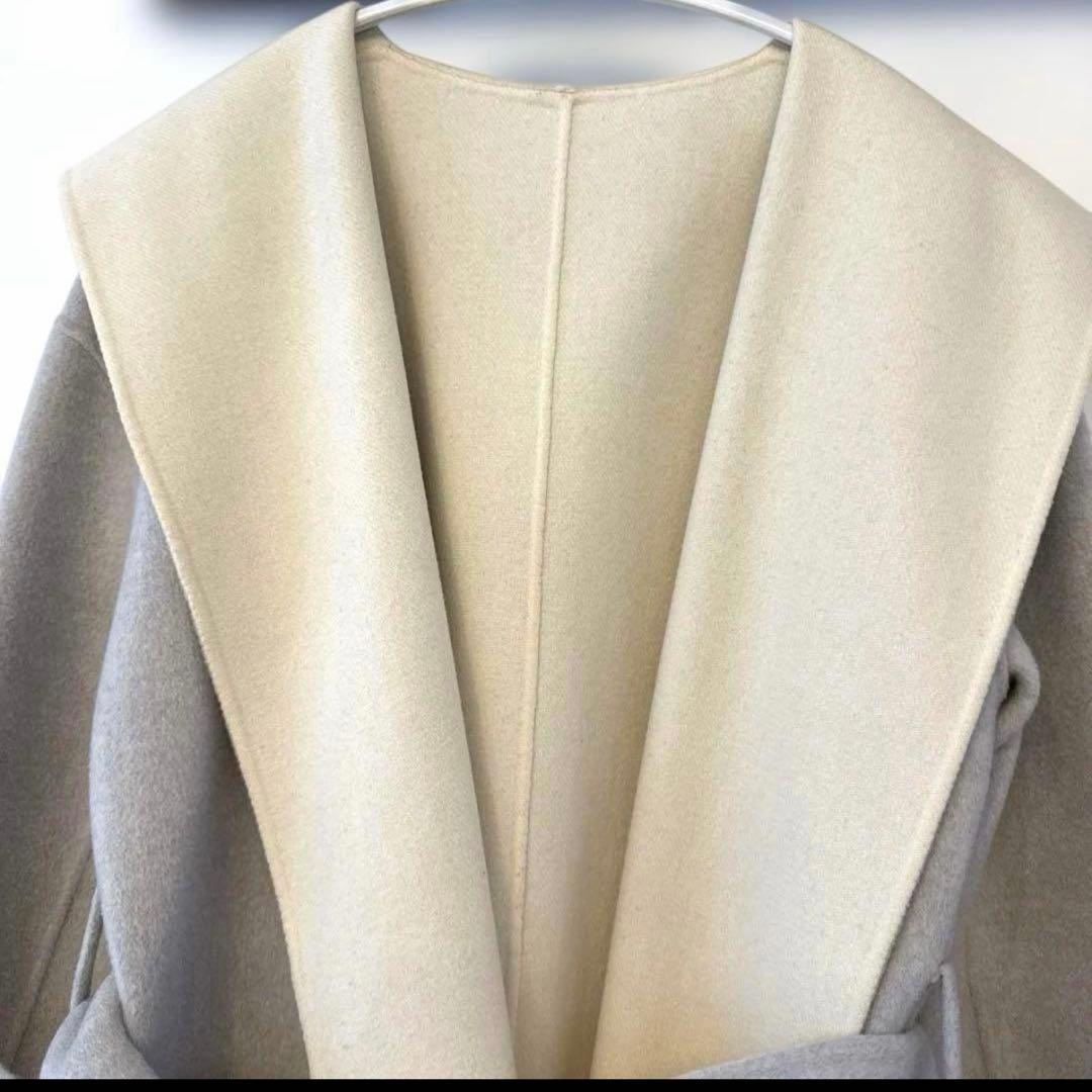 ★ESTNATION★ウールコート　リバーシブル　フード付き　38