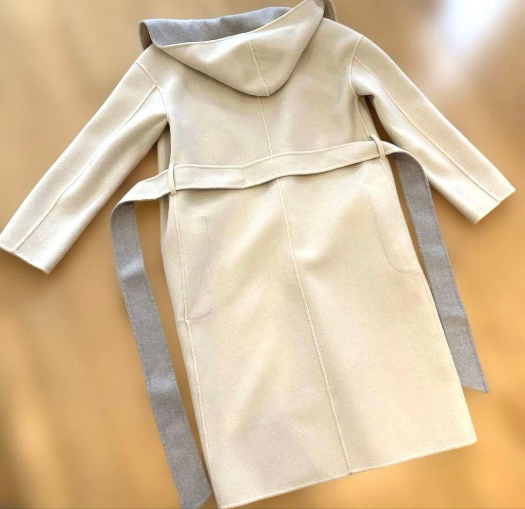 ★ESTNATION★ウールコート　リバーシブル　フード付き　38