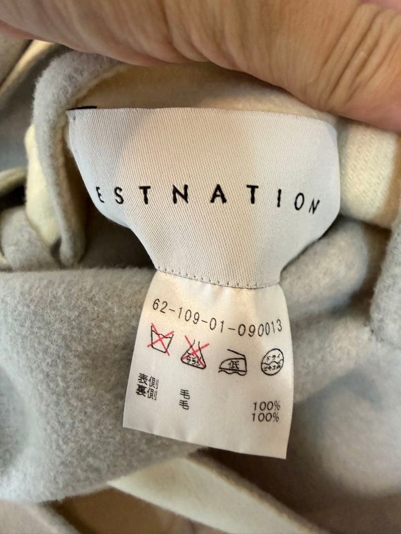 ★ESTNATION★ウールコート　リバーシブル　フード付き　38