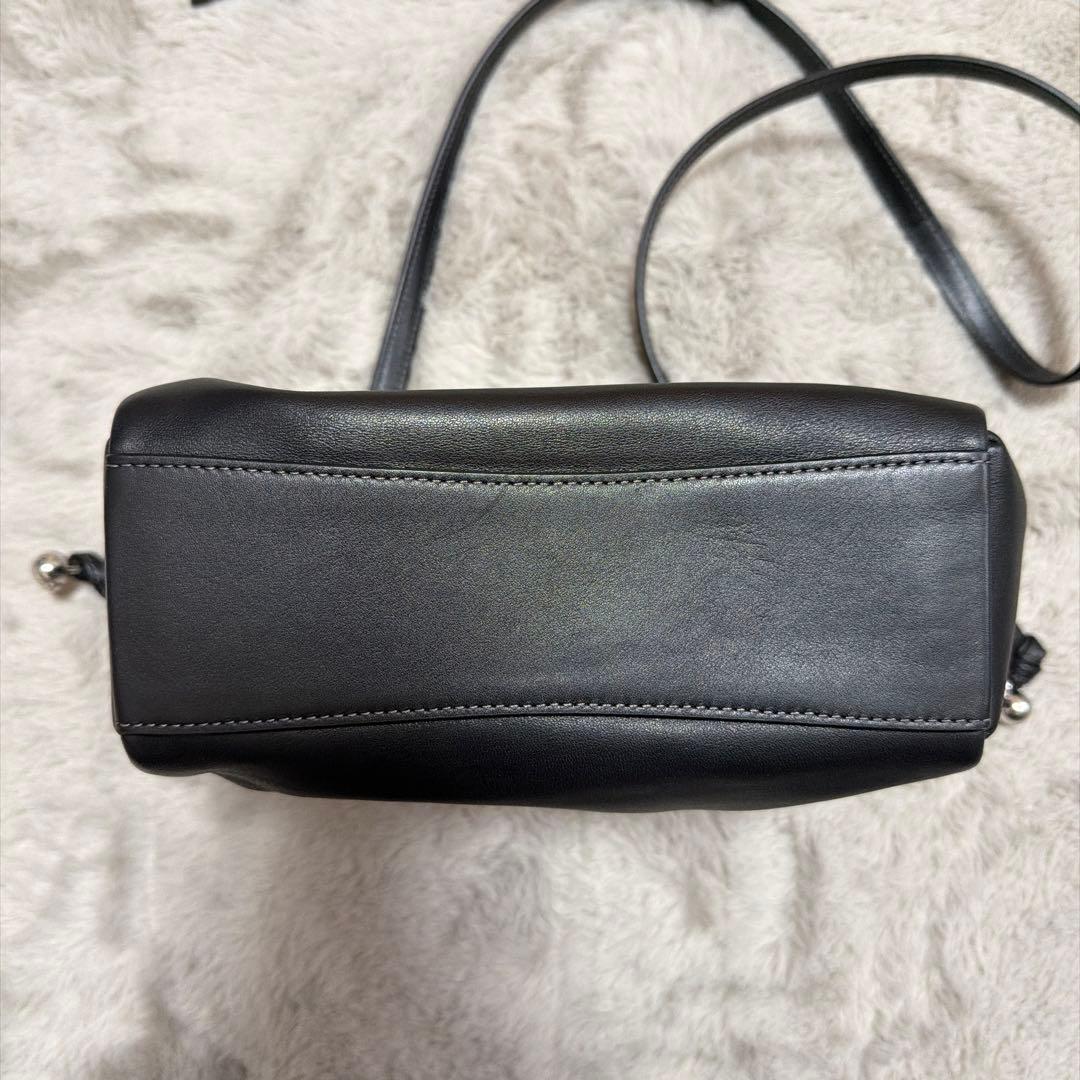 COACH 巾着 ショルダーバッグ ブラック レザー