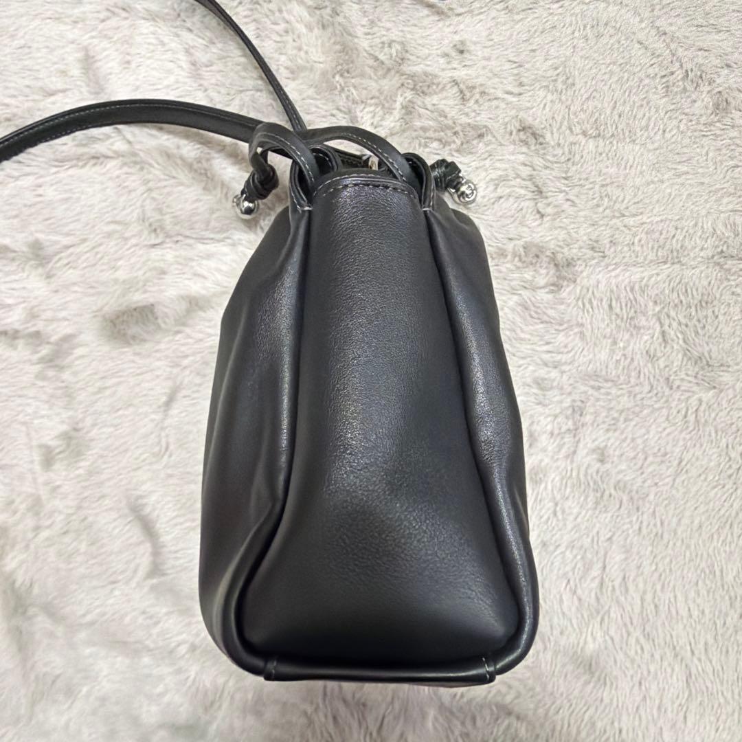 COACH 巾着 ショルダーバッグ ブラック レザー