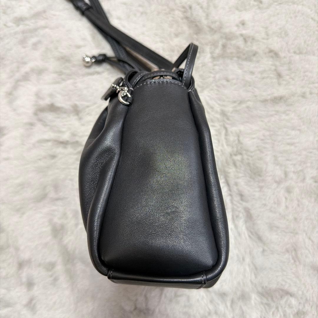 COACH 巾着 ショルダーバッグ ブラック レザー