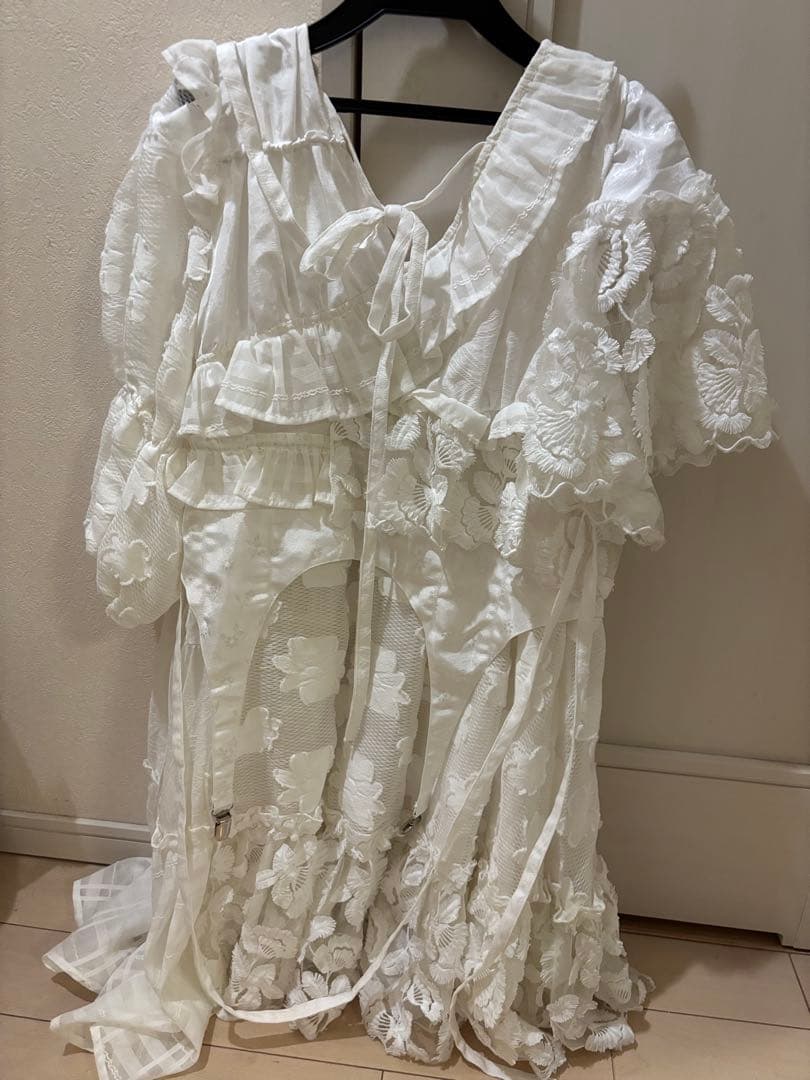 rurumu: 2021ss アシンメトリーワンピース 白