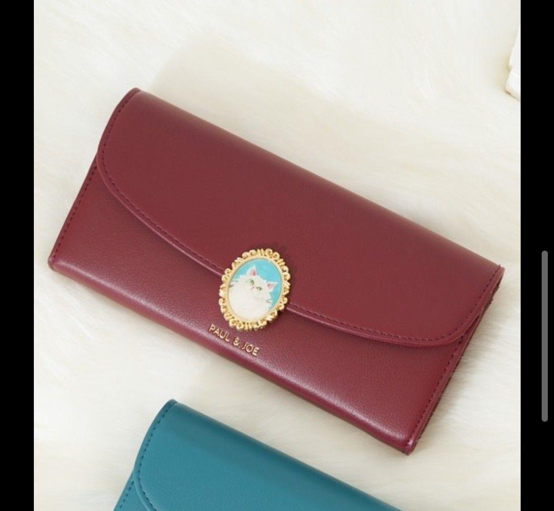 【2026年1月購入☆新品未使用】ポール＆ジョー★キャットブローチ長財布★赤