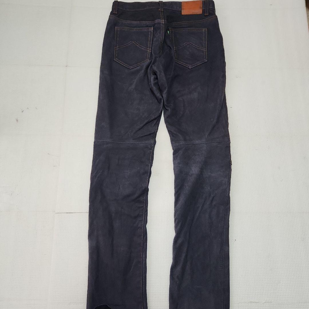 32 クシタニ　エクスプローラージーンズ 革パン　レザーパンツ ストレートタイプ