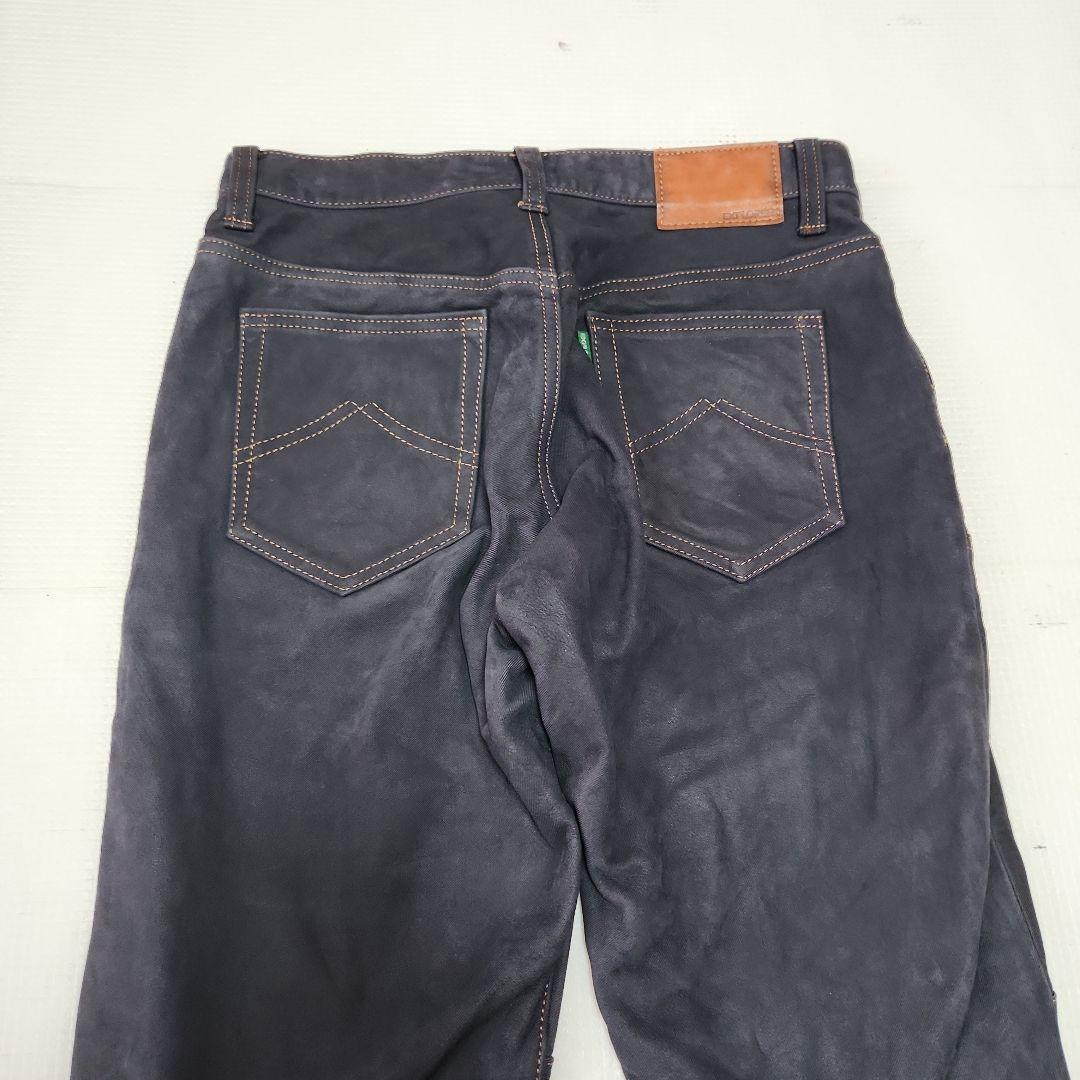 32 クシタニ　エクスプローラージーンズ 革パン　レザーパンツ ストレートタイプ