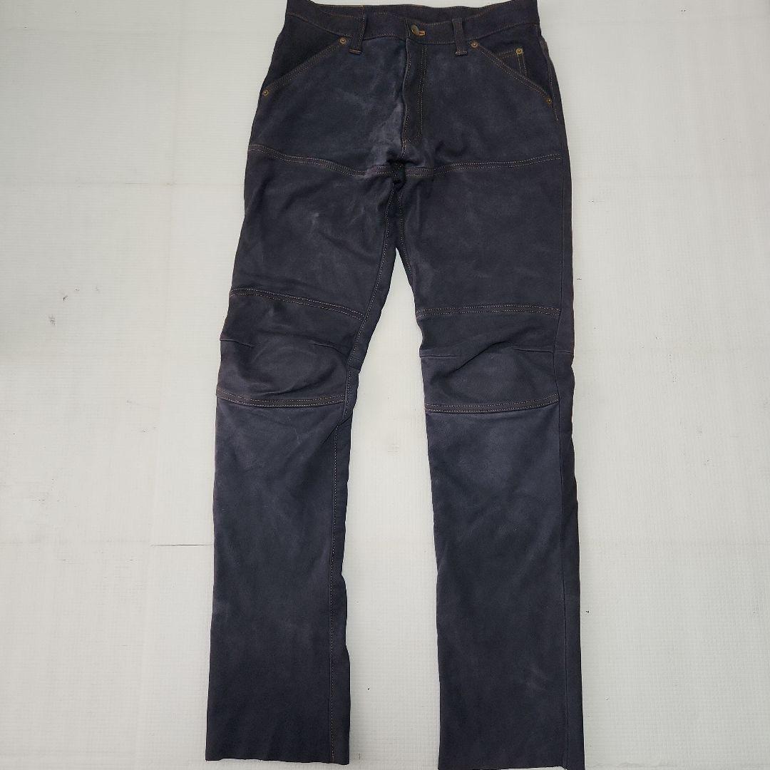 32 クシタニ　エクスプローラージーンズ 革パン　レザーパンツ ストレートタイプ