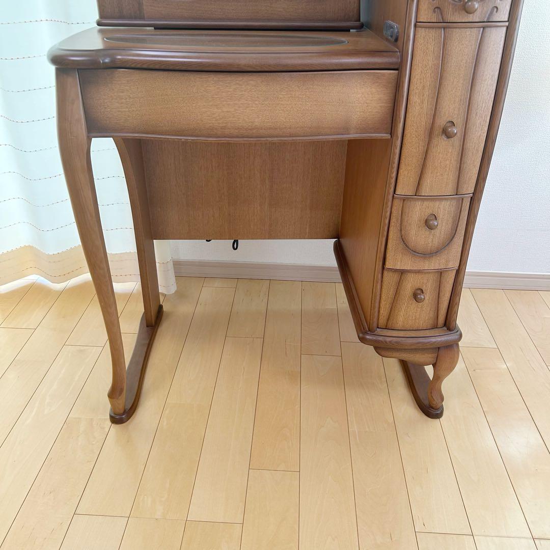 猫脚ドレッサー　高級　アンティーク　レトロランプ付　開き鏡　ヨーロピアンイタリア