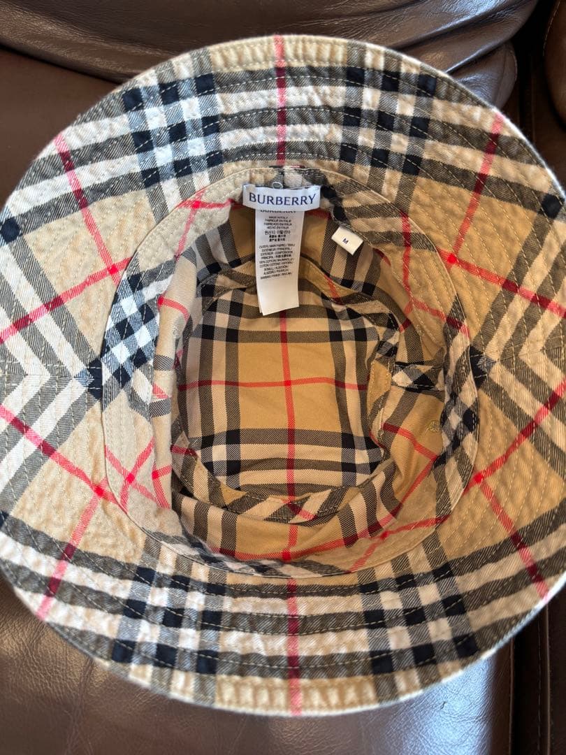 着用5回程度【美品】バーバリー コットン バケットハット レディスM