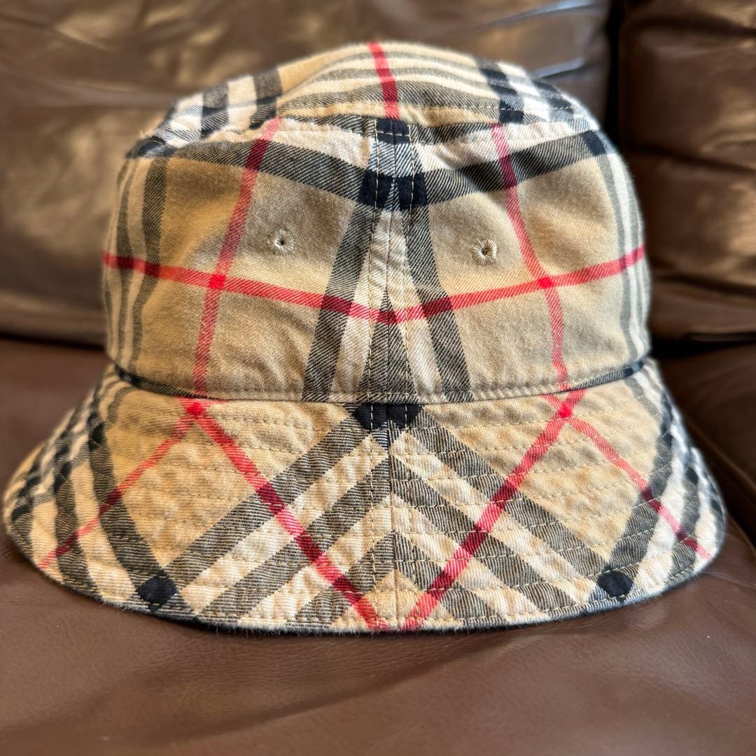 着用5回程度【美品】バーバリー コットン バケットハット レディスM