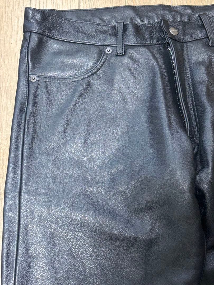 【希少・美品】クシタニ レザーパンツ L-2W 牛革 ブラック バイクライダース