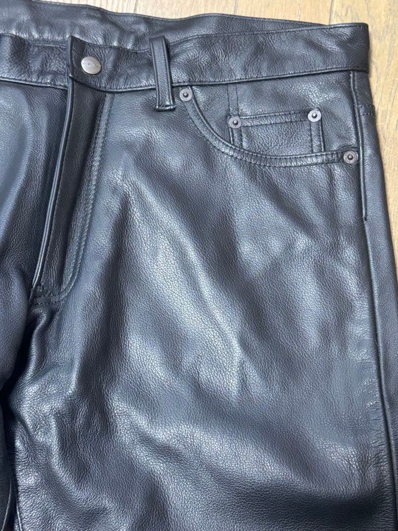 【希少・美品】クシタニ レザーパンツ L-2W 牛革 ブラック バイクライダース