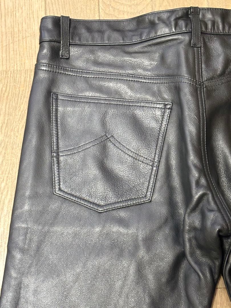 【希少・美品】クシタニ レザーパンツ L-2W 牛革 ブラック バイクライダース