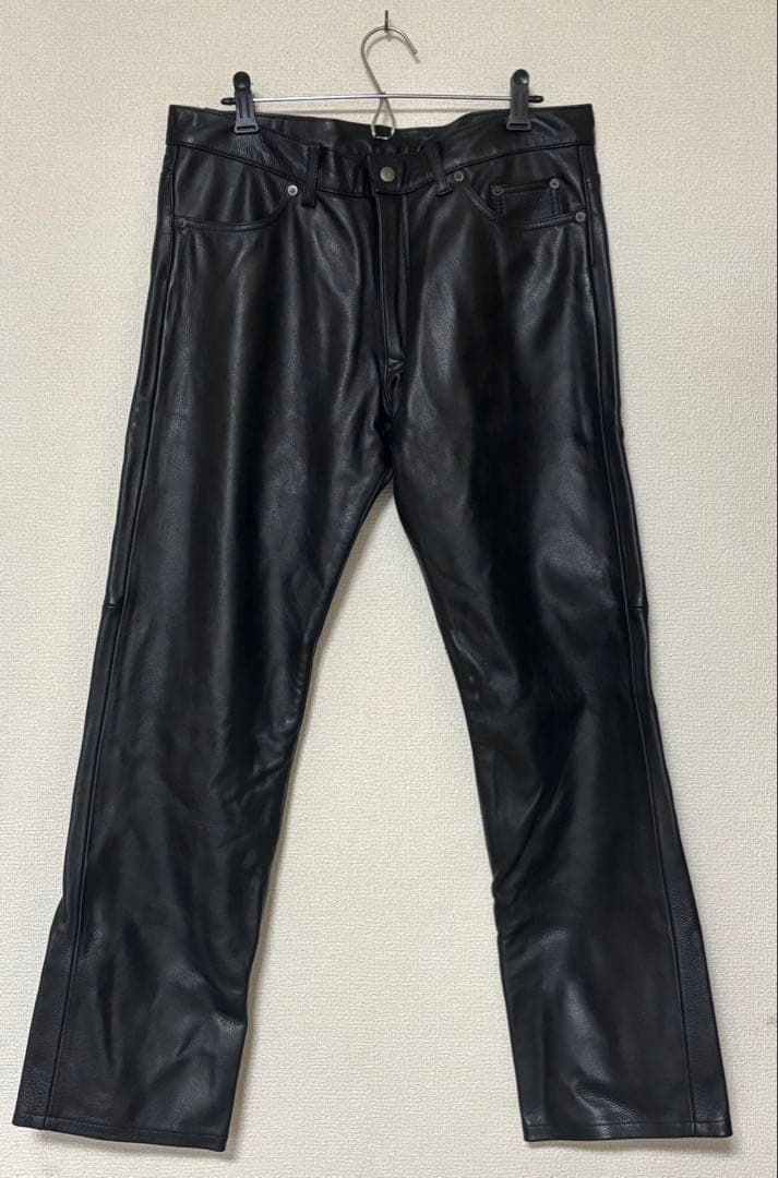 【希少・美品】クシタニ レザーパンツ L-2W 牛革 ブラック バイクライダース