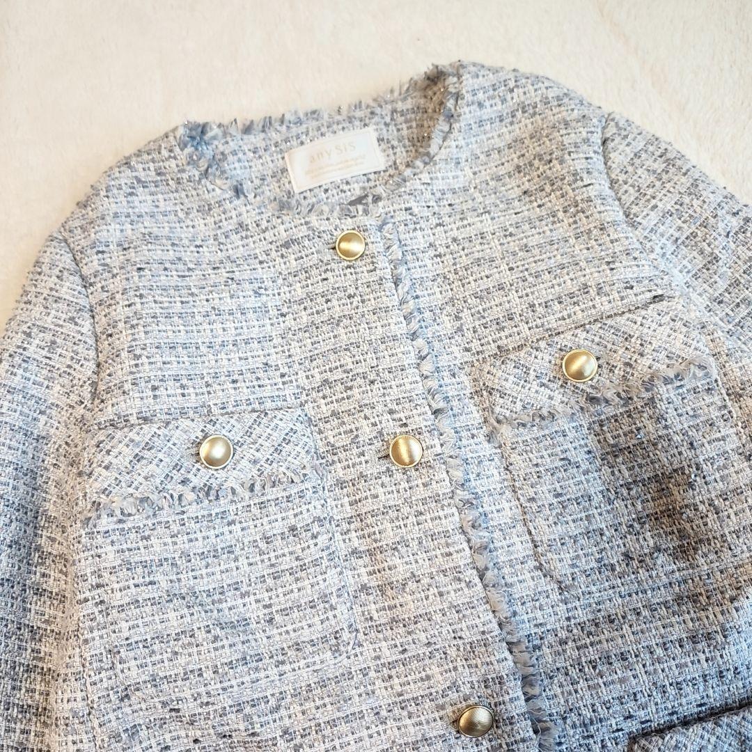 R*o様 美品✨　anySiS ツイードノーカラーミドル ジャケット 24AW